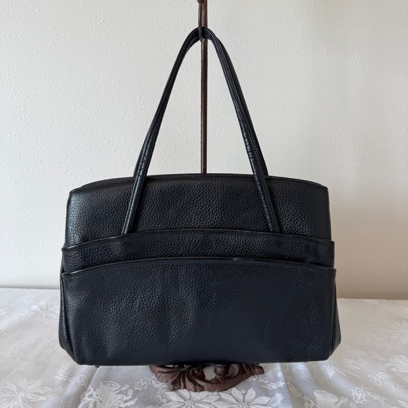 Rambler Handbags - Vintage 1960s Rambler by Kaden Black Leather Handbag